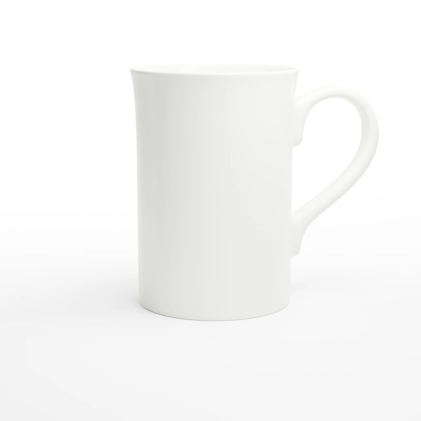 Minimalistische white Porzellantasse für individuelles Design und persönliche Botschaften.