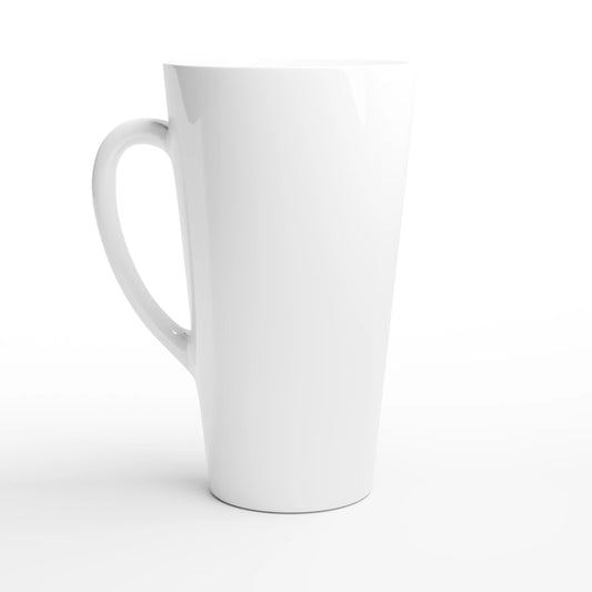 Weiße personalisierte Latte-Tasse (17oz) für Kaffee und kreative Designs.
