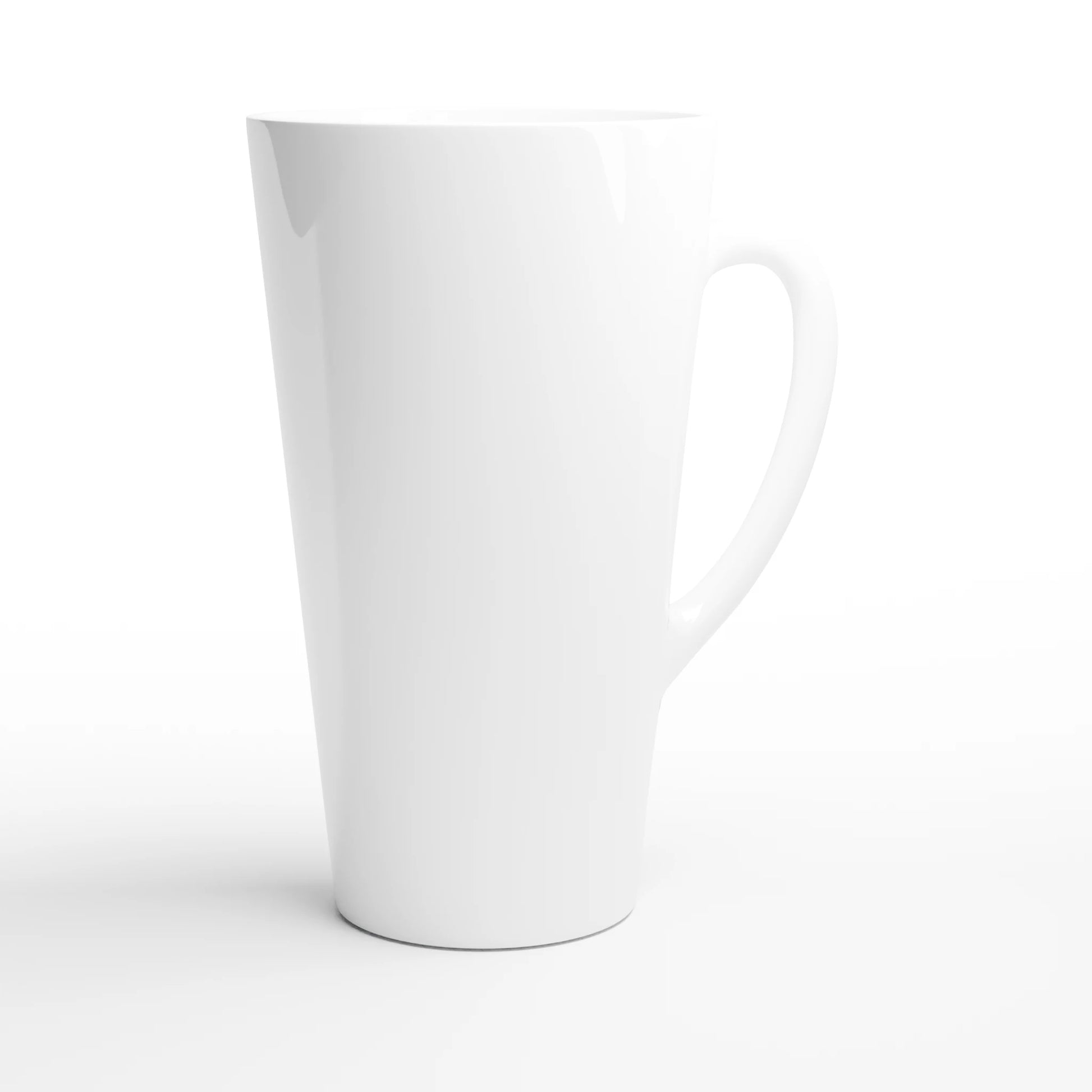 Personalisierbare weiße Latte-Tasse (17oz) mit elegantem Design – ideal für kreative Köpfe und Kaffeeliebhaber.