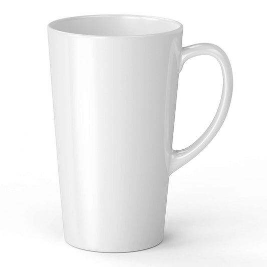 Konische Latte-Tasse 17 oz – große Kaffetasse personalisierbar mit Namen, Logo oder Bild